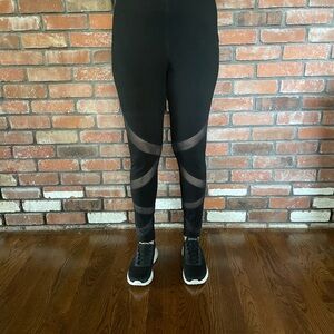 Black Workout Leggings with Design - TALL